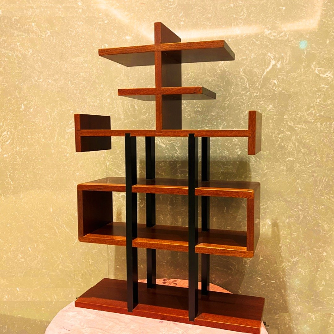 福气满堂-壶憩 原木 汉字柜 文创 榫接 精品 展示柜 - 置物架/篮子 - 木头 