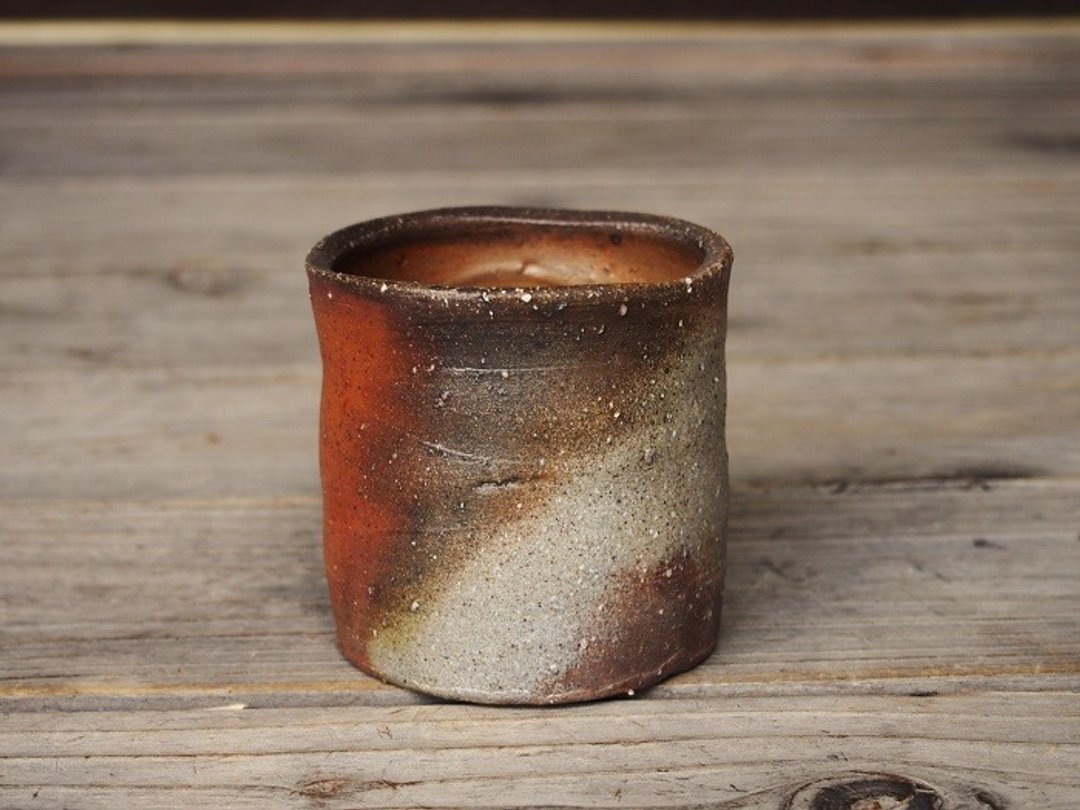 日本冈山备前 陶器 烧酒杯 s7-016 - 茶具/茶杯 - 陶 咖啡色