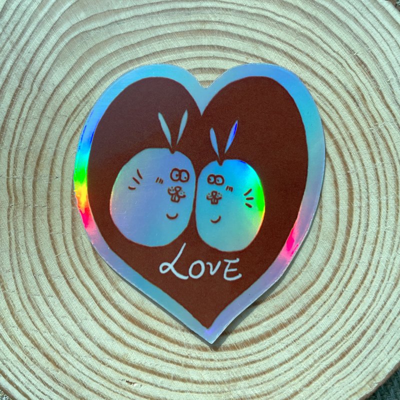 Love Love MObbit 幻彩贴纸 - 贴纸 - 纸 红色