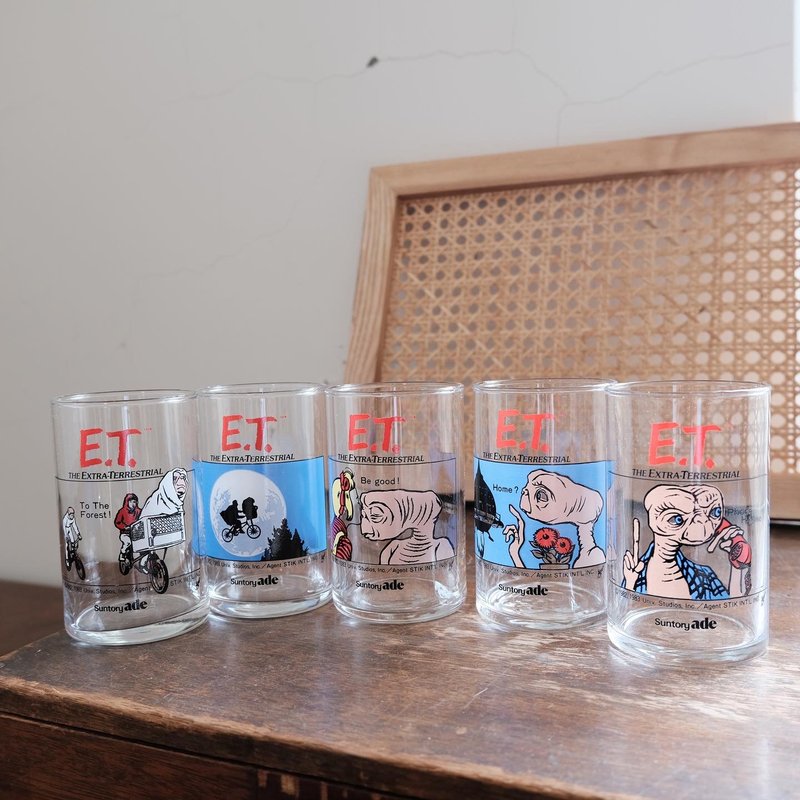 绝版E.T.外星人 suntory玻璃杯组 - 玻璃杯 - 玻璃 多色