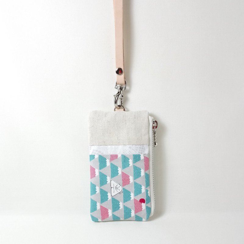 【Fmini/ 票卡夹/证件套】富士山与白熊 - 证件套/卡套 - 棉．麻 蓝色