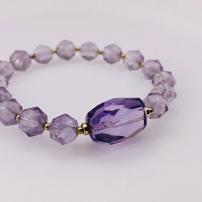 ITS-B624【设计款・紫水晶  】天然石水晶手链手环 - 手链/手环 - 宝石 紫色