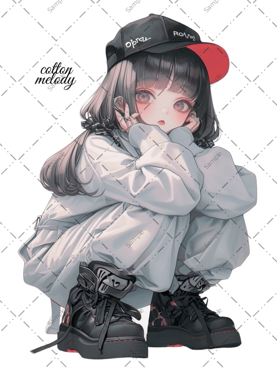 original sticker no.1281 人物贴纸 原创贴纸 女孩贴纸 原创人物贴纸 - 贴纸 - 纸 
