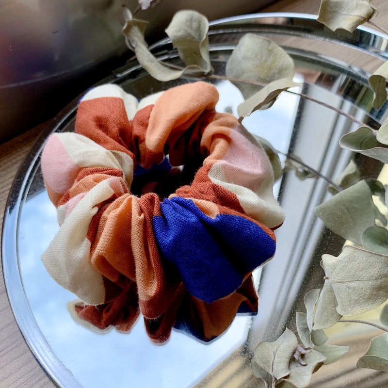 棕棕圆圆  -  甜甜圈发圈 | 海柏手作 - 发饰 - 棉．麻 咖啡色