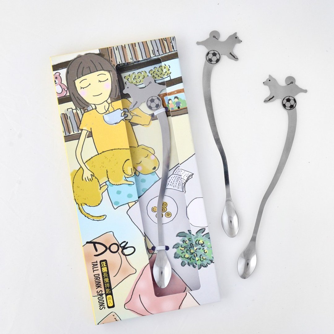 Desk+1 质感食器 - 汪搅长搅拌匙 (2入) - 餐刀/叉/匙组合 - 不锈钢 银色