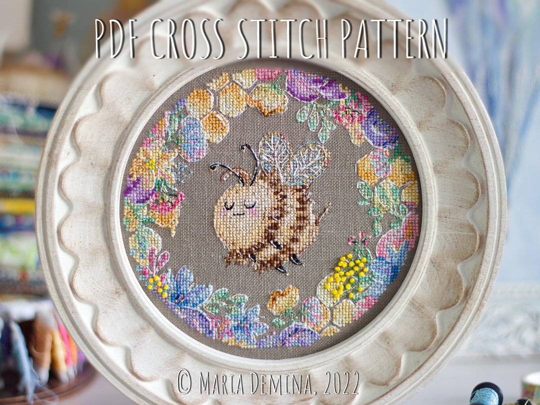 Fuzzy Bumblebee PDF cross stitch pattern - 手工艺教程/工具书 - 其他材质 