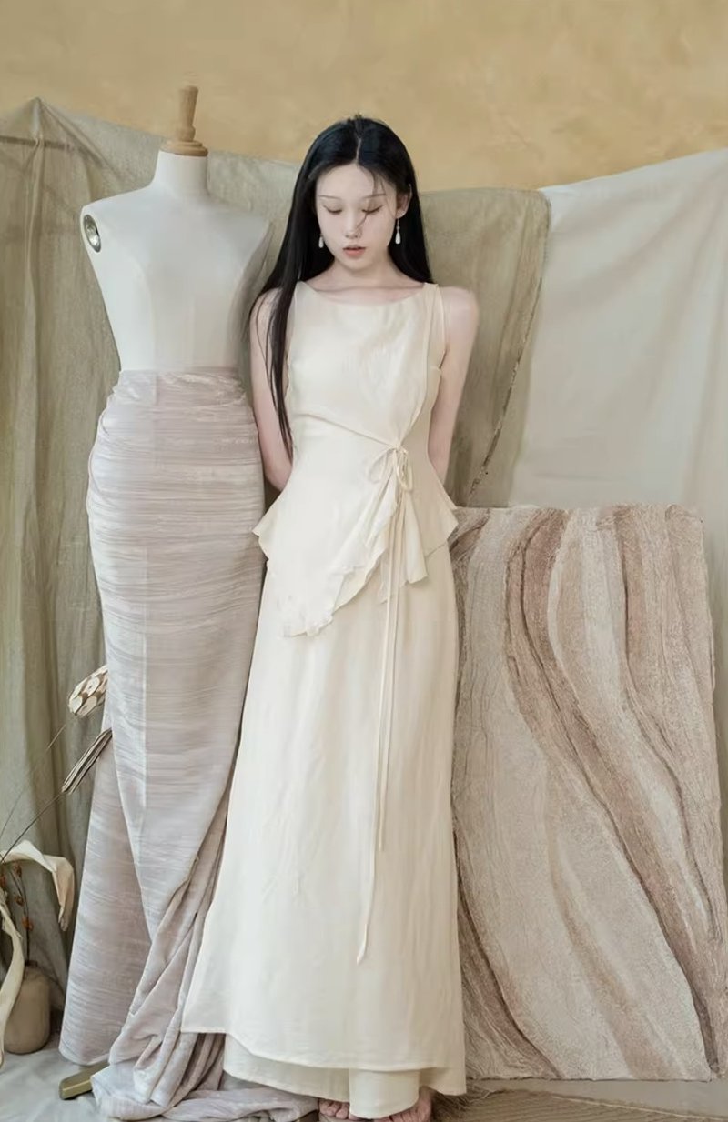 此时 纤薄系列清冷感上衣 裙裤套装 手工製 - 女装上衣 - 其他材质 