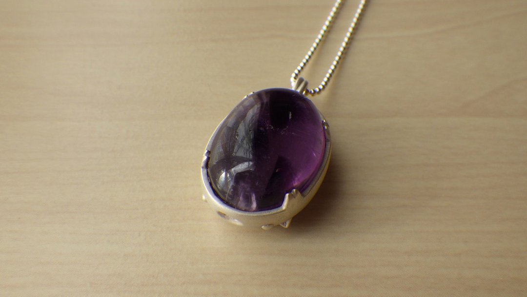 Pig Pendant - 项链 - 半宝石 紫色