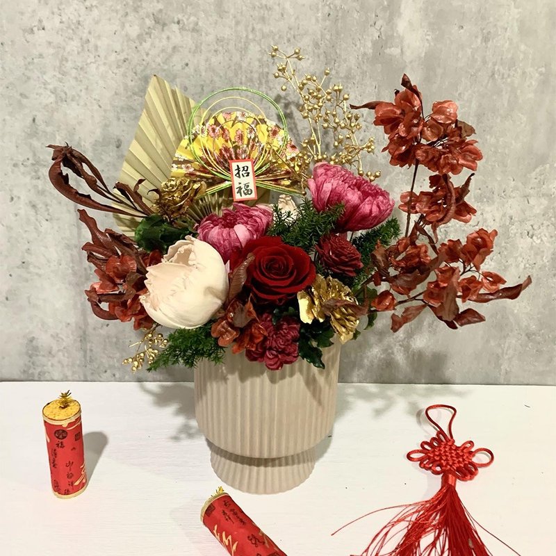 花寓blumenladen 兔年招福旺来永生盆花/兔年迎春 - 干燥花/捧花 - 植物．花 
