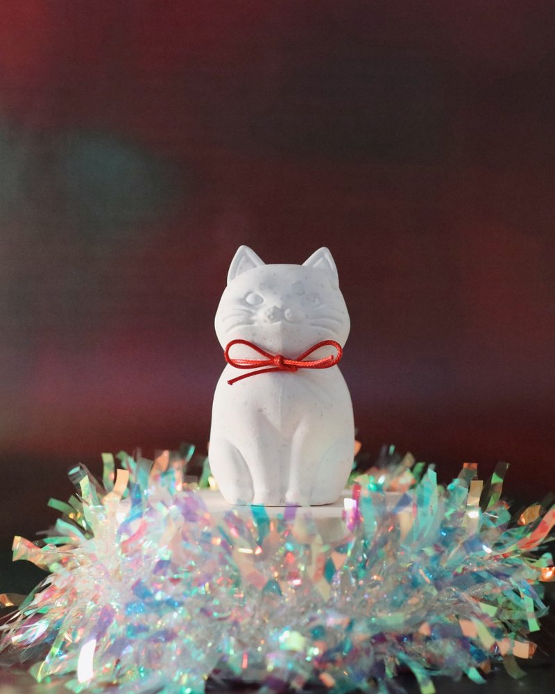 守财猫 - 稳定财富的守护者 - 摆饰 - 环保材料 白色