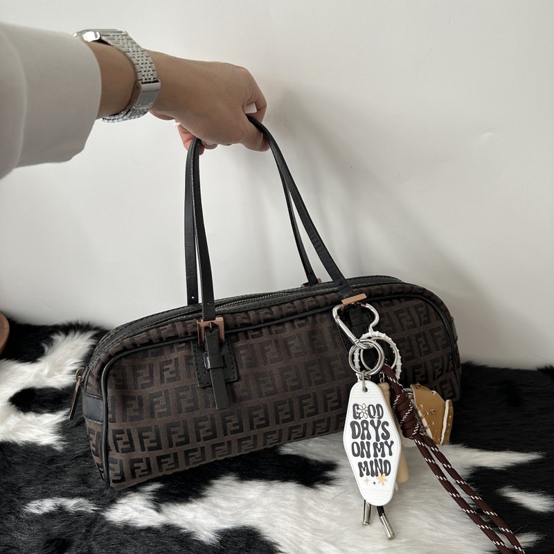 FENDI 芬迪 朱古力 Zucca 法棍包 - 手提包/手提袋 - 棉．麻 咖啡色