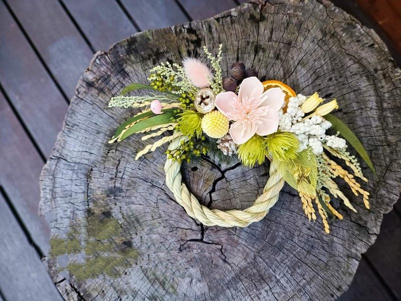 祈福注连绳挂饰 永生花索拉花扩香花注连绳开幕志庆新居落成升迁 - 干燥花/捧花 - 植物．花 多色
