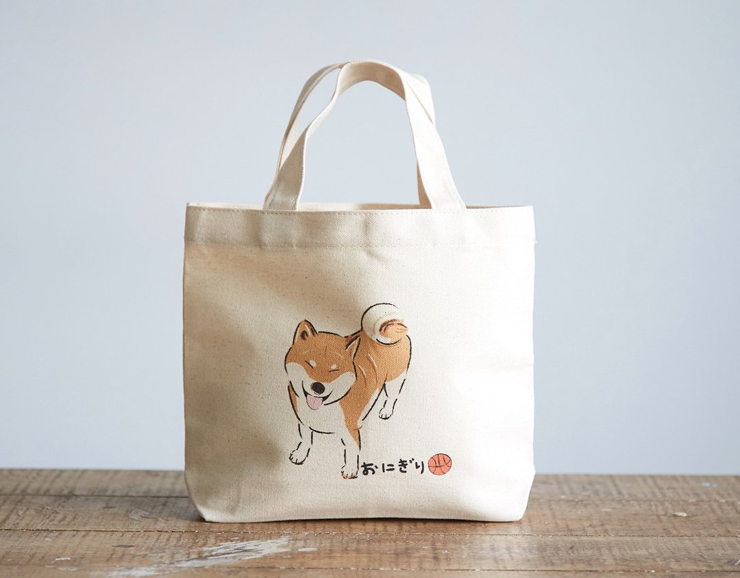 小饭团 第二代 12安  柴柴小托特 笑笑柴  柴犬托特包 圣诞交换礼物 - 手提包/手提袋 - 棉．麻 咖啡色