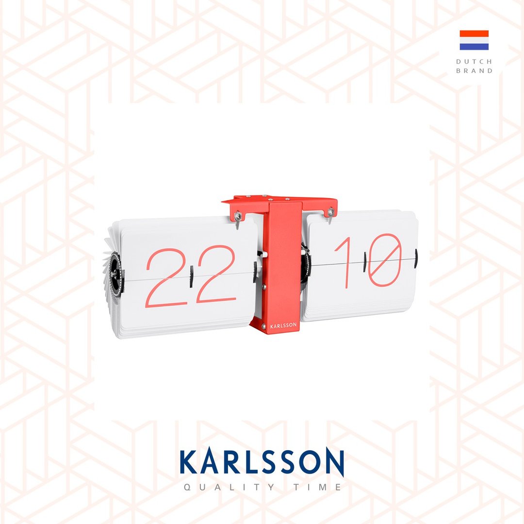 荷兰Karlsson Flip clock No Case 白色翻页钟哑粉红色座 - 时钟/闹钟 - 其他金属 粉红色