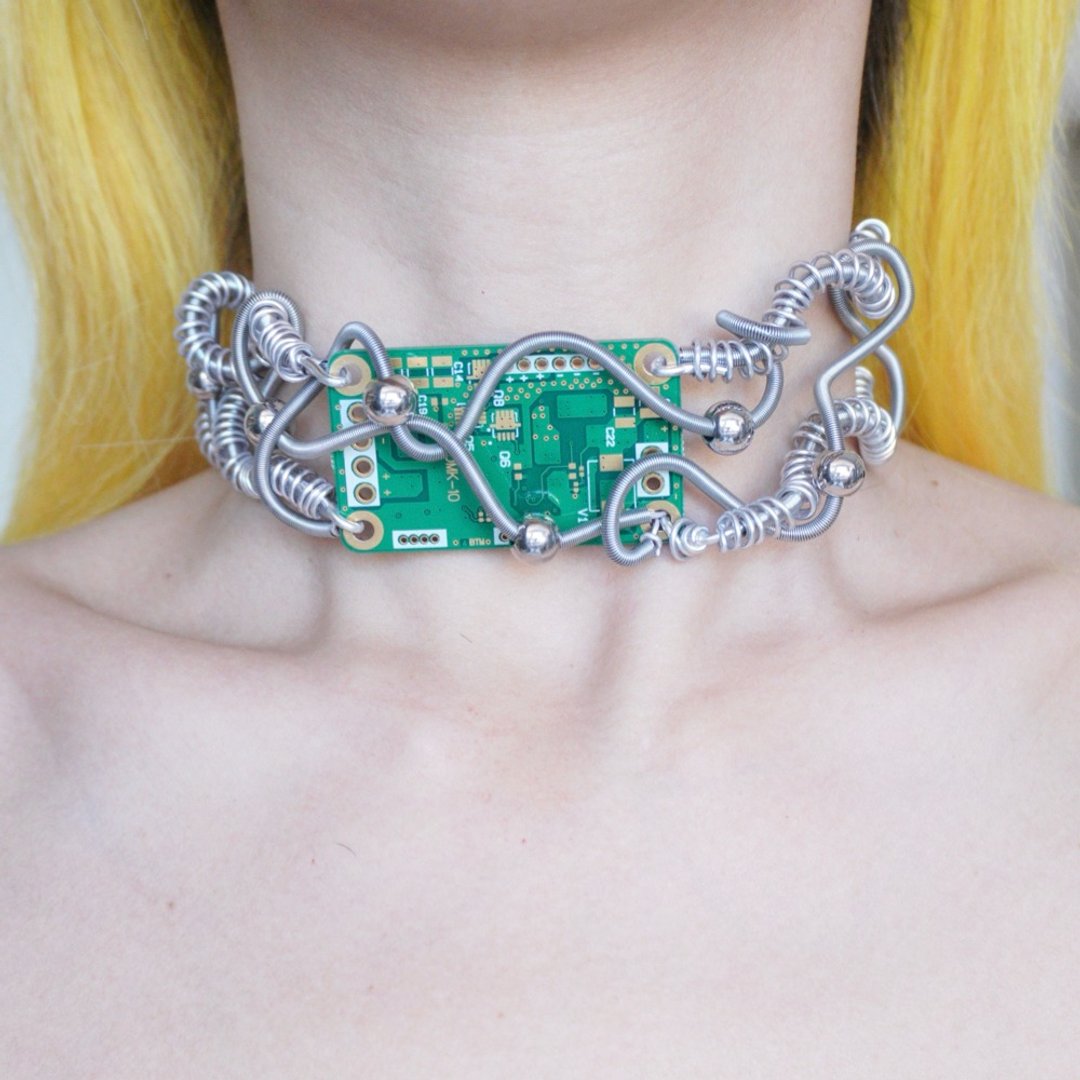 孤品 赛博未来感缠绕电路板手作项链颈链choker - 项链 - 其他材质 多色