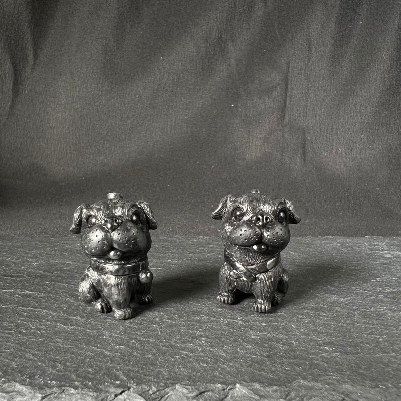 萌宠 | 乌鸡种法斗 - 摆饰 - 玉石 黑色