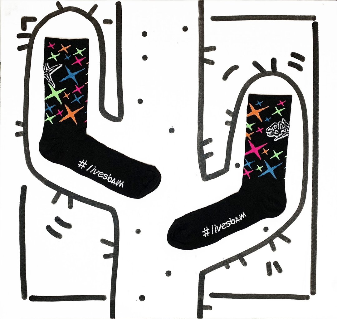 意大利潮流运动袜livesbam 意大利经典原创设计制造 Sbam Black - 袜子 - 其他材质 