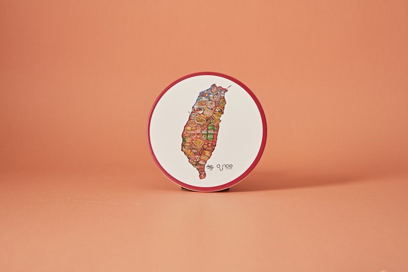 台湾食物地图杯垫 - 杯垫 - 陶 