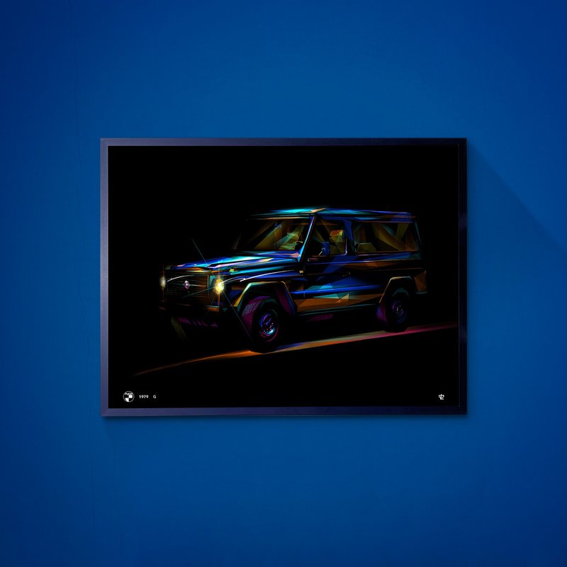 Classic Cars-1979-Puch-G  /Art Print/挂画/限量 - 海报/装饰画/版画 - 纸 蓝色