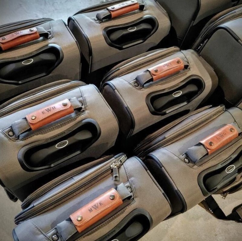 Personalized leather luggage handle wrap, luggage cover, grip bag, - 行李箱/行李箱保护套 - 真皮 多色