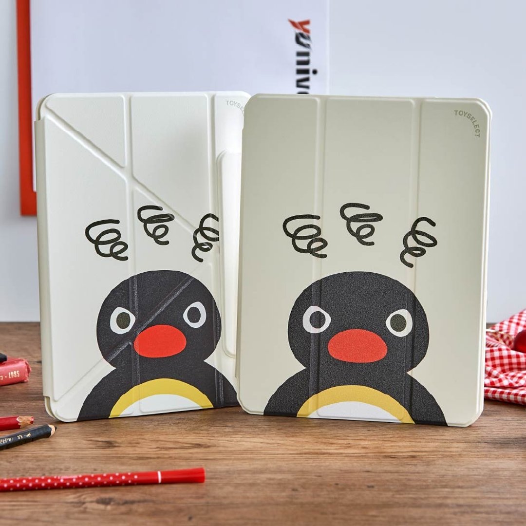 PINGU 生气强悍磁吸 iPad 三折/Y 折保护壳 - 平板/电脑保护壳 - 塑料 多色
