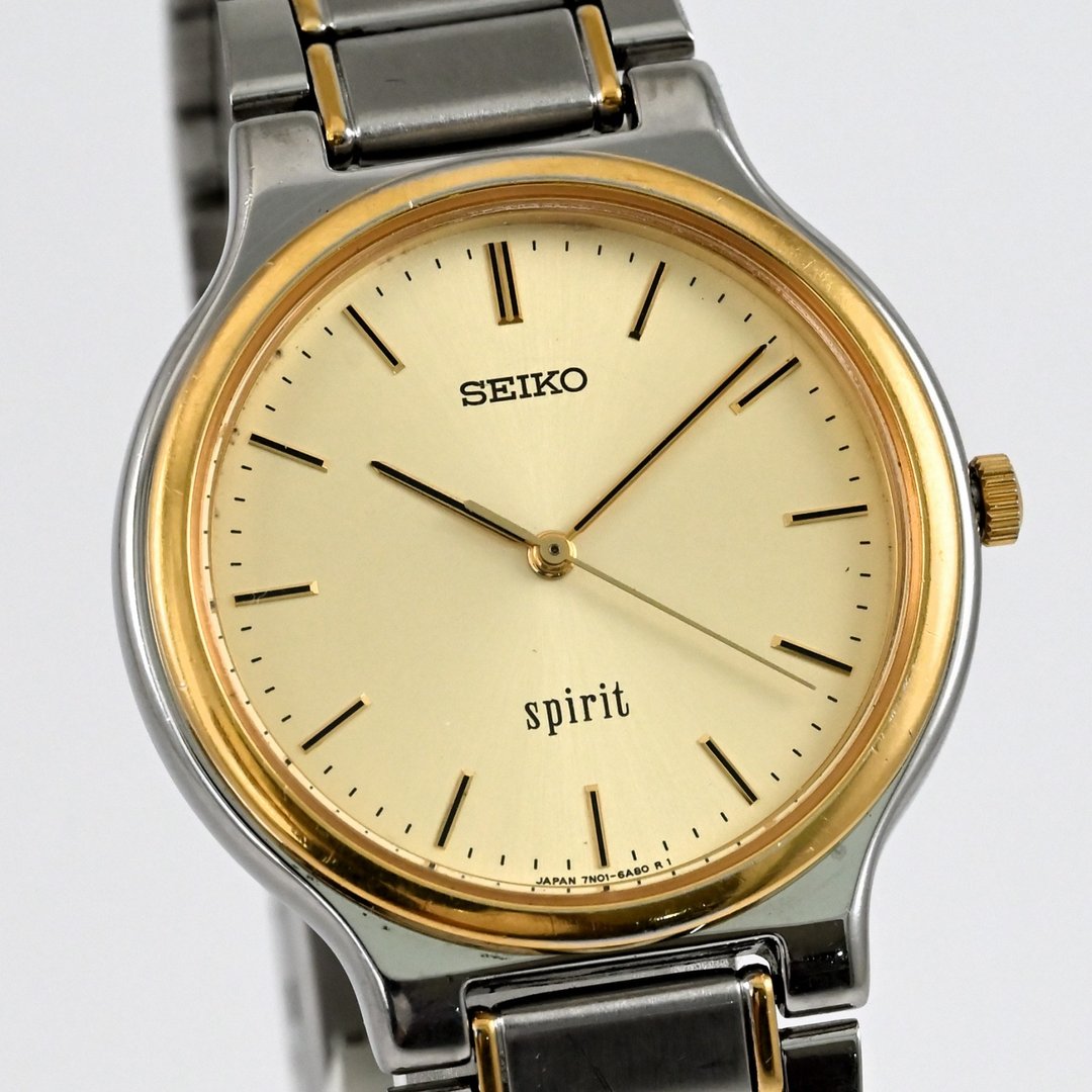 复古 SEIKO Sprit 中性石英手表 34 毫米金表盘 Ref.7N01-6A70 日本发货 - 男表/中性表 - 不锈钢 金色