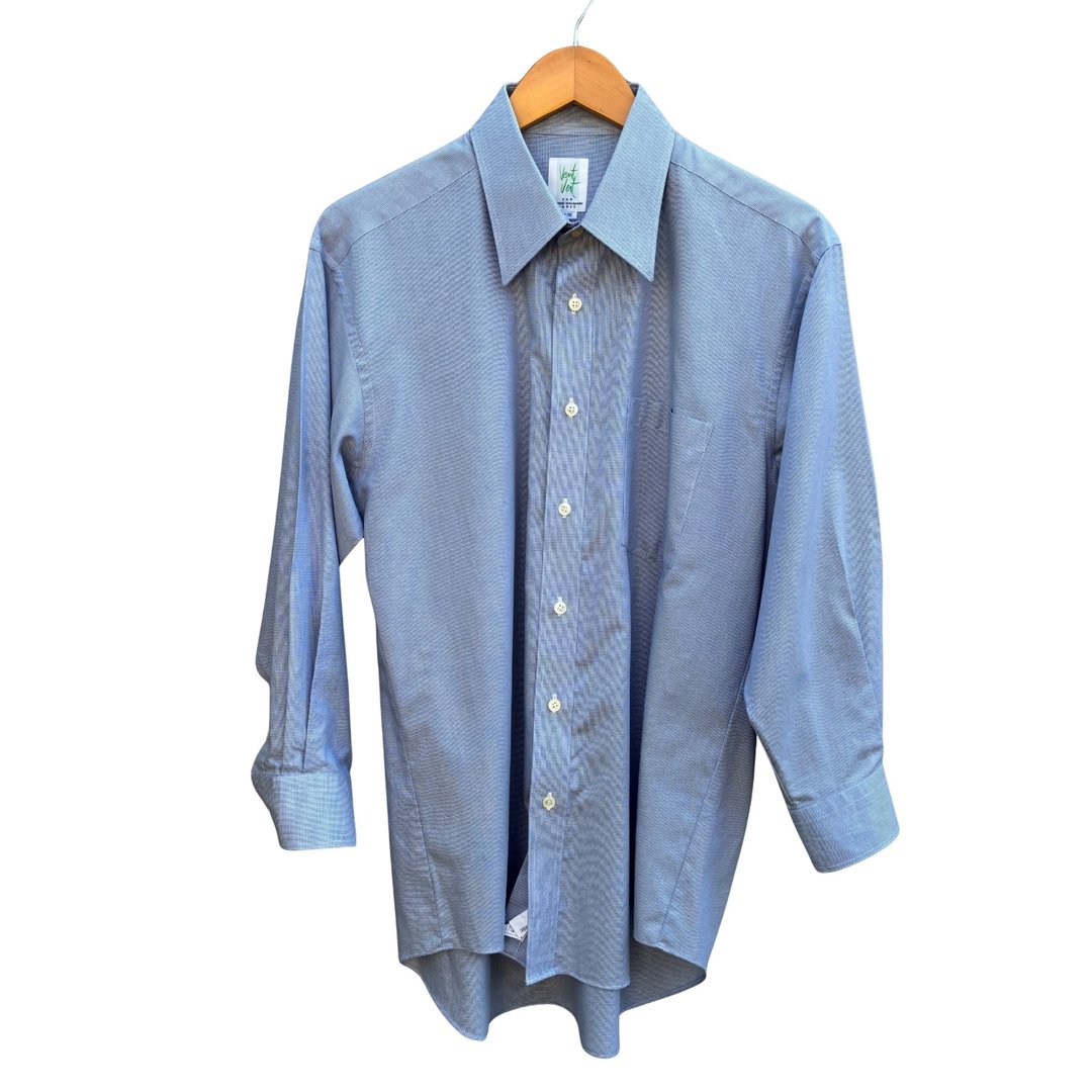 古董 Pierre Balmain Paris Vent Vert 格纹钮扣衬衫 蓝色 - 男装衬衫 - 棉 蓝色