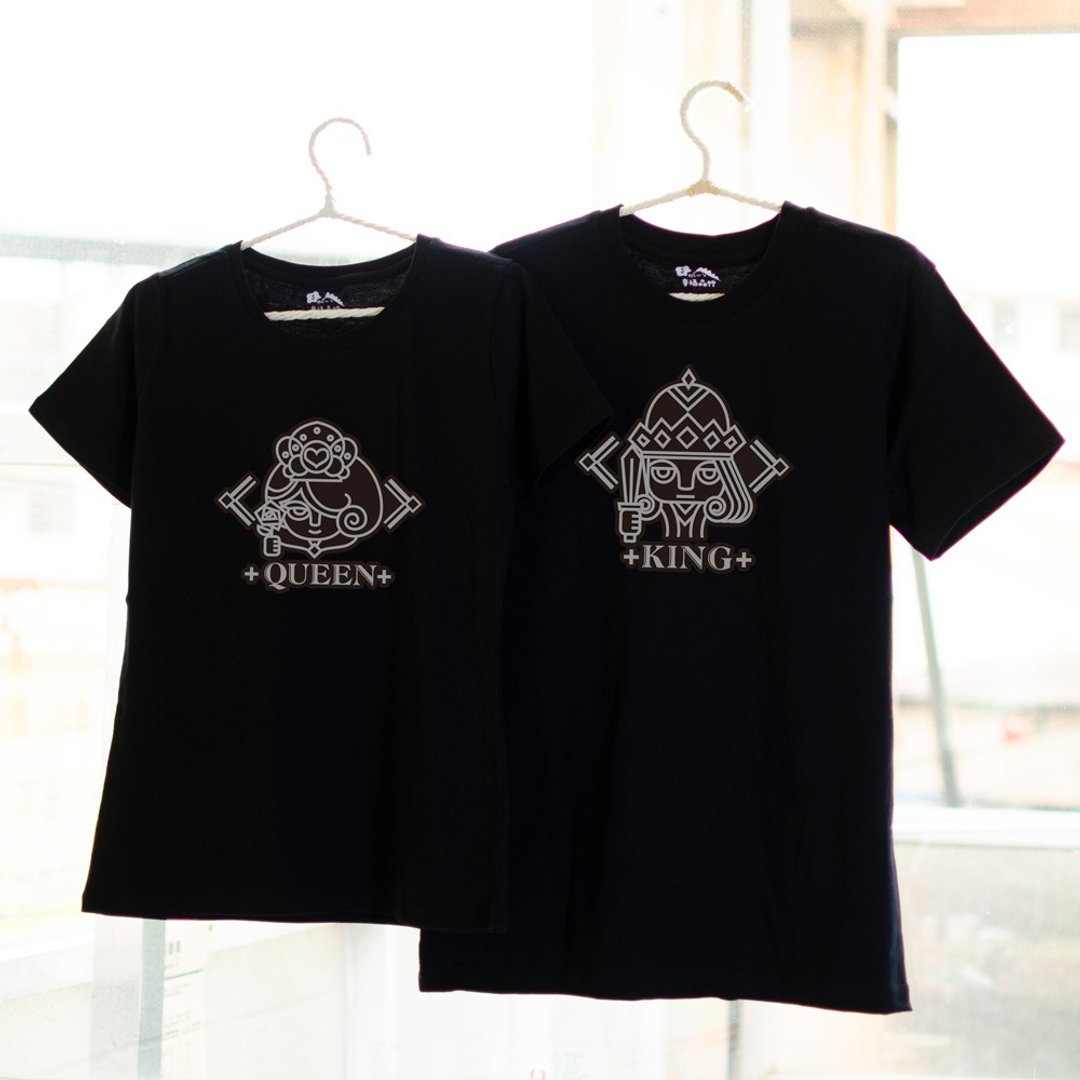 【七夕情人节礼物】【国王皇后】情侣装/短袖T-shirt - 男装上衣/T 恤 - 棉 