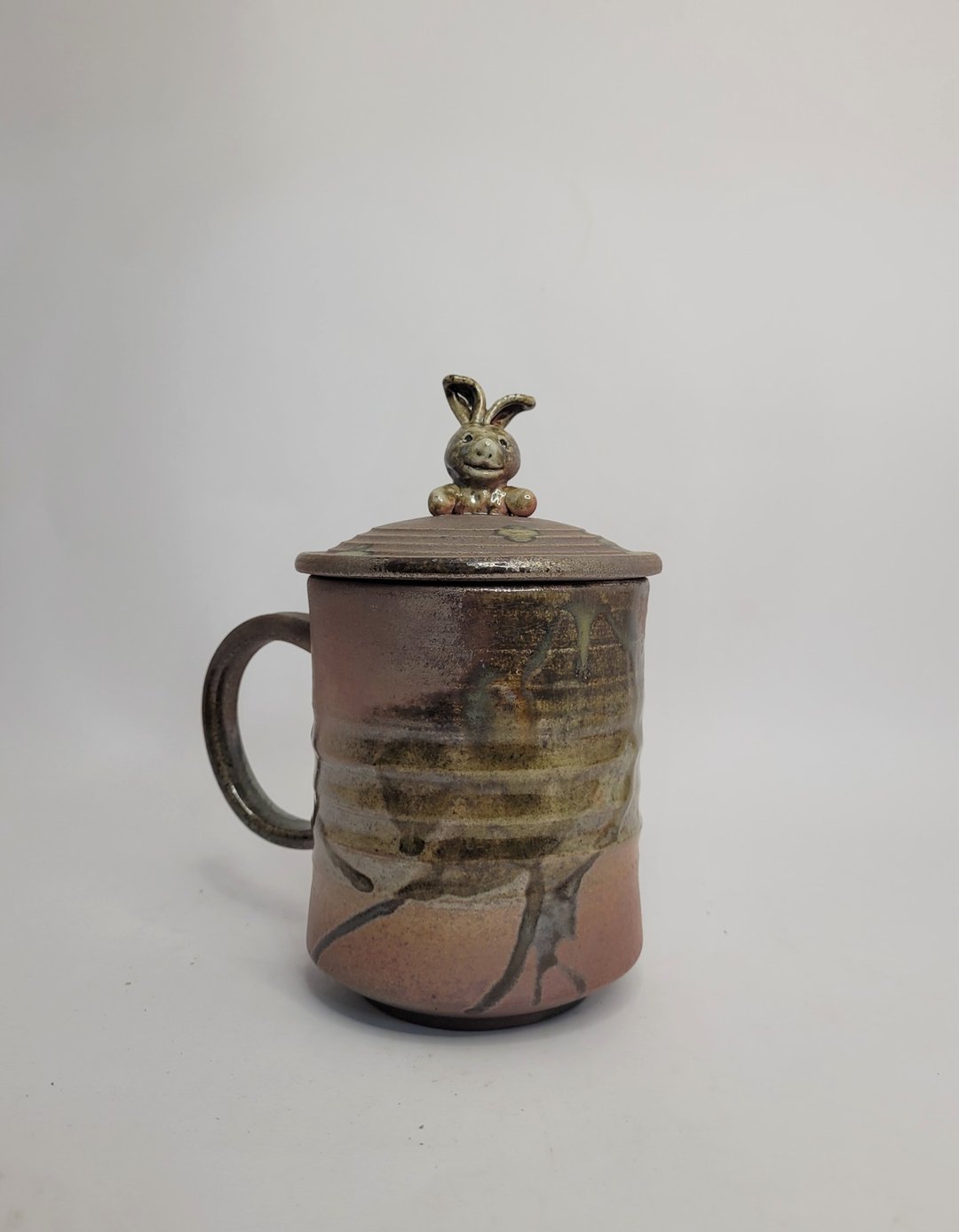 玉兔呈祥-柴烧 大耳兔简易泡茶杯 - 茶具/茶杯 - 陶 咖啡色