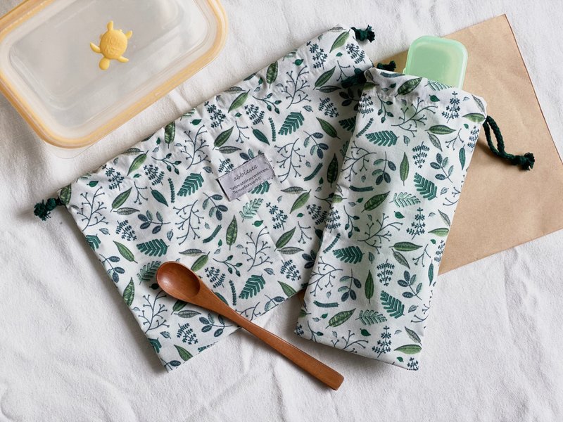 叶子图鉴///防水立体束口袋 · 餐袋尺寸两入组 - 其他 - 防水材质 绿色