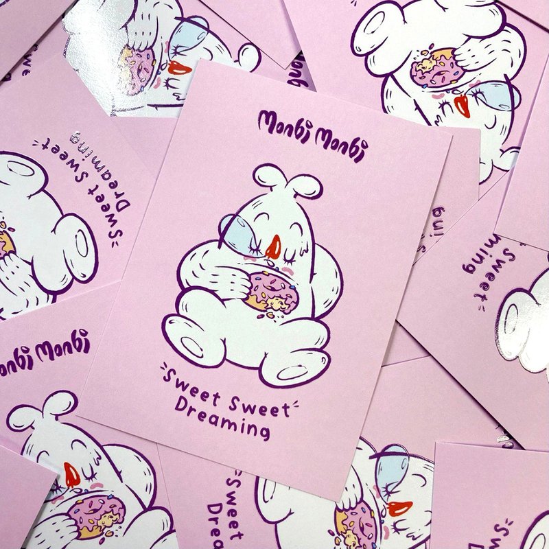 Monbi - Sweet Sweet Dreaming 明信片 - 卡片/明信片 - 纸 粉红色