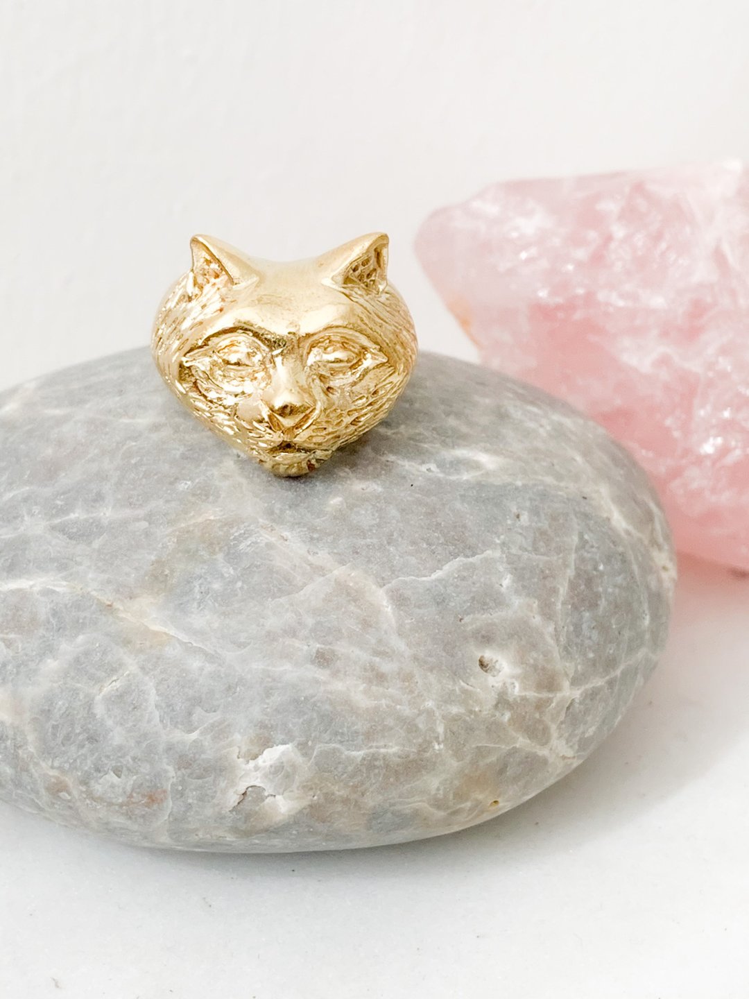 Cat face Ring (covid cat) - 戒指 - 铜/黄铜 