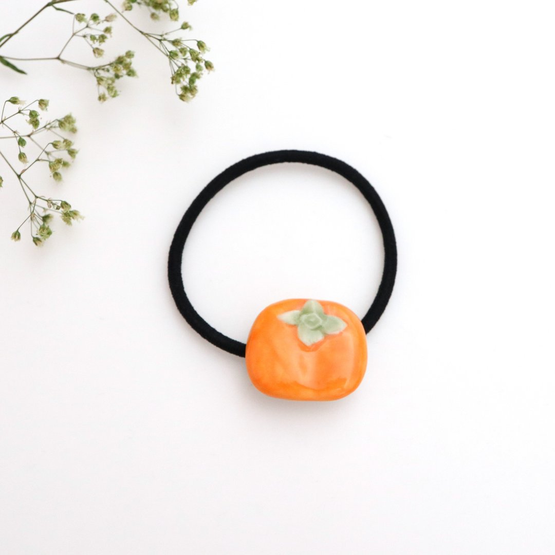 Persimmon hair tie - 发饰 - 瓷 橘色