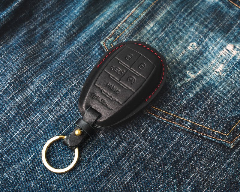 爱快罗密欧 Alfa Romeo Giulia Stelvio Giulietta 4C - 钥匙链/钥匙包 - 真皮 黑色