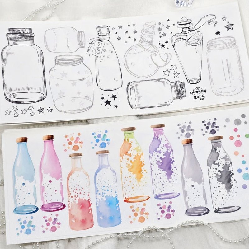 ：玻璃瓶：磨砂透明贴纸 - 贴纸 - 其他材质 