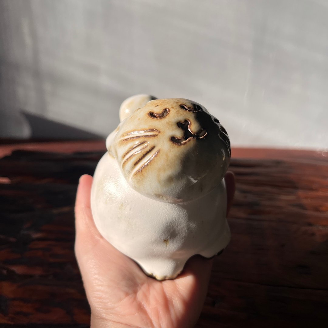像雪兔的猫大福 / 陶偶 - 摆饰 - 陶 白色
