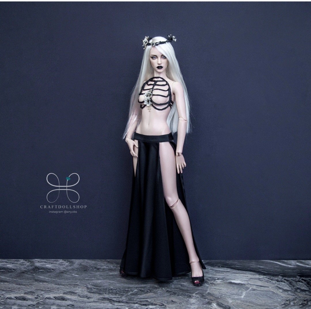 Black bone bodice for 1/3 bjd sd Sid iplehouse small bust - 玩具/玩偶 - 其他材质 黑色