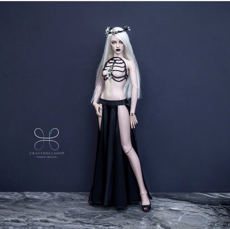Black bone bodice for 1/3 bjd sd Sid iplehouse small bust - 玩具/玩偶 - 其他材质 黑色