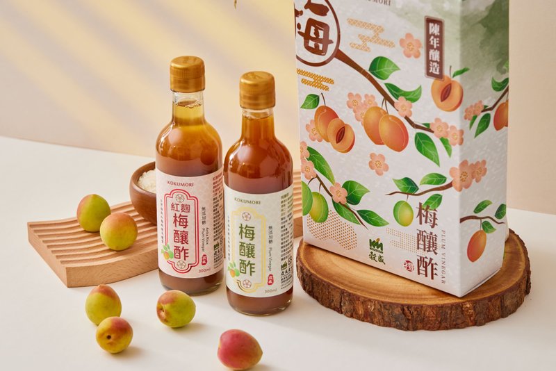 梅酿酢礼盒 梅酿酢/红麴梅酿酢 300ml 各1瓶  母亲节 送礼首选 - 醋/水果醋 - 其他材质 白色