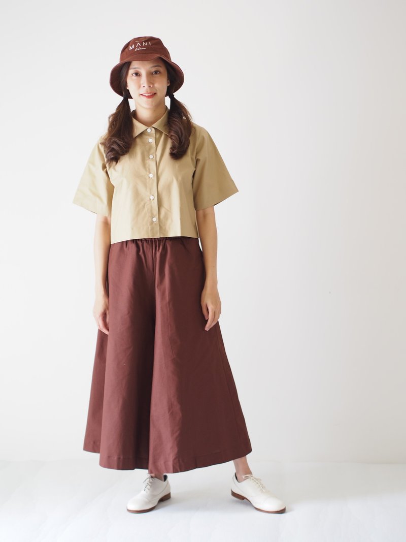 ManiBleu Long Culotte - Black - 女装长裤 - 棉．麻 黑色