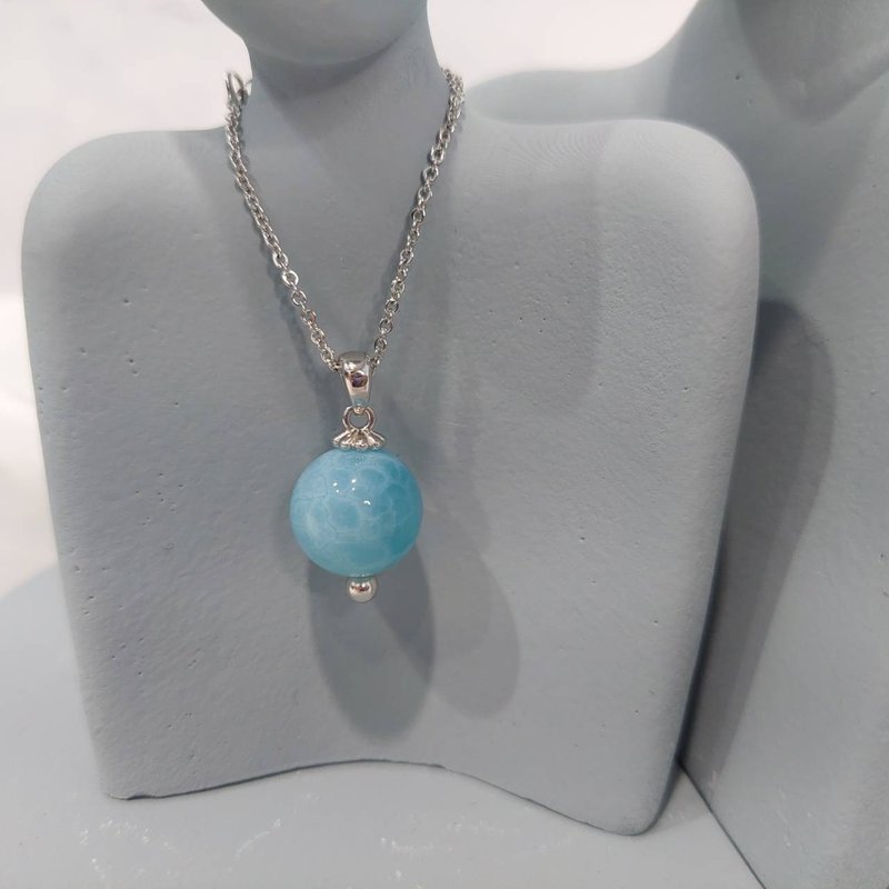 天然拉利玛项鍊 - 项链 - 宝石 蓝色