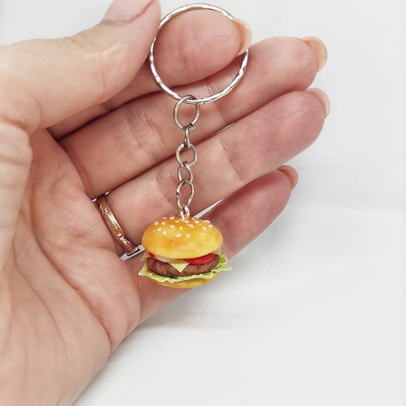 Keychain for keys, gift for him, gift for her, gift idea, fast food, mini food - 钥匙链/钥匙包 - 粘土 