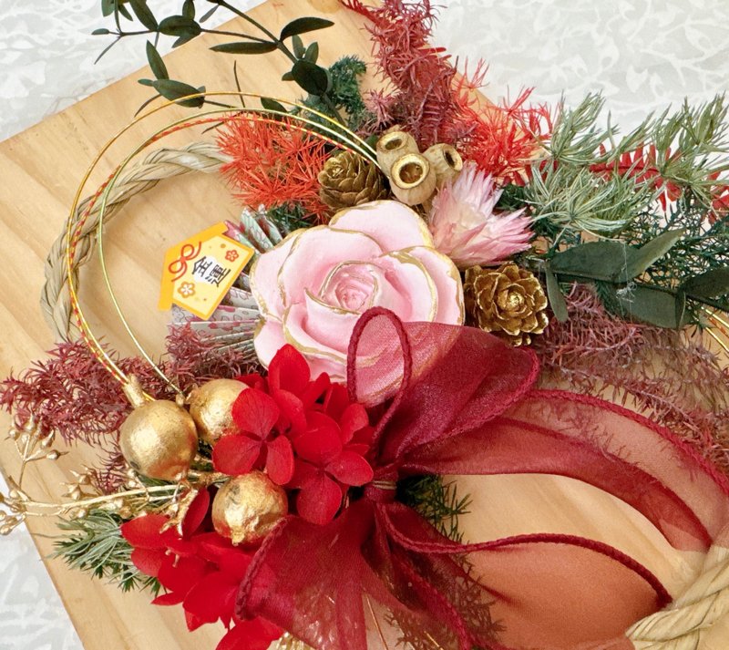 2025全台独家玫瑰香氛注连绳|日式注连绳|祈福注连绳|香氛挂 - 干燥花/捧花 - 植物．花 