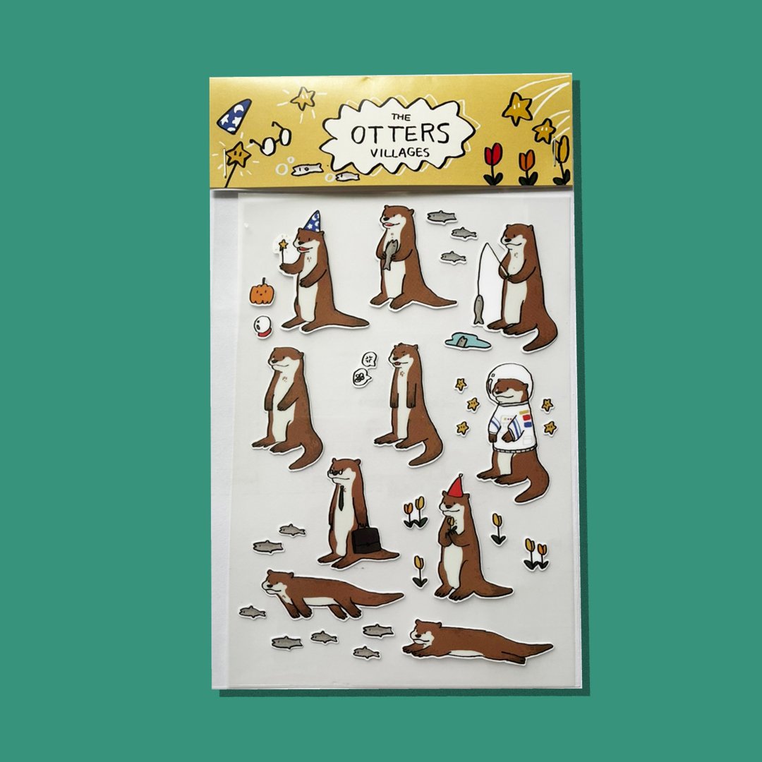 Otters Village 插画贴纸 - 贴纸 - 防水材质 