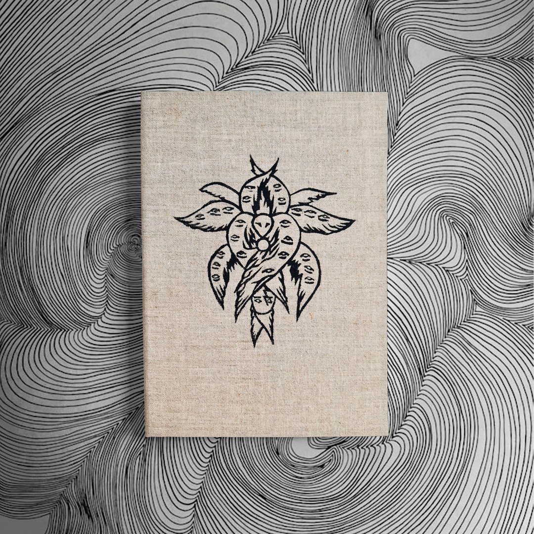 Handmade notebook | A5 | Original cover design with linocut - 笔记本/手帐 - 纸 灰色