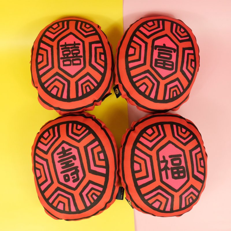 经典原创 红龟粿抱枕【福、禄、寿、囍、富、平安、健康】自由选 - 枕头/抱枕 - 聚酯纤维 红色