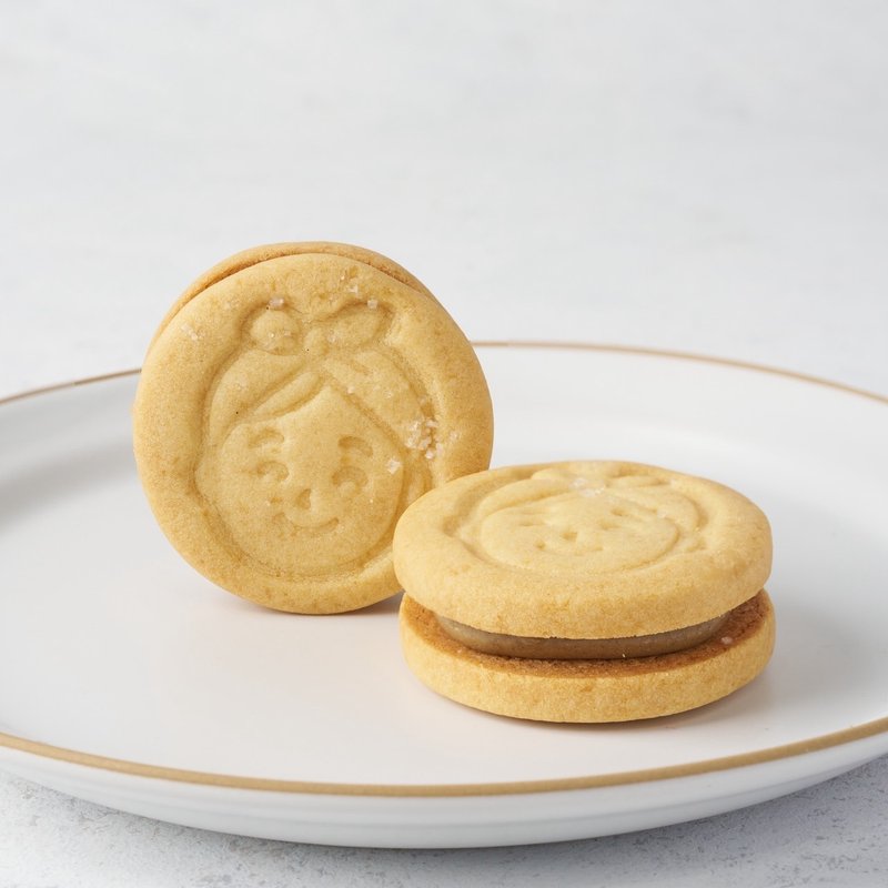 晨香茶妈 Q 饼 8 入 (盐之花香柠饼皮 × 焙茶内馅) - 手工饼干 - 其他材质 卡其色