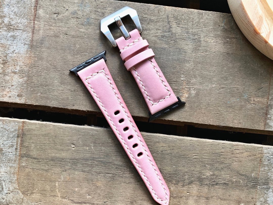 Apple Watch 表带 好好缝 皮革材料包 情侣 意大利皮 植鞣皮 牛皮 - 皮件 - 真皮 粉红色