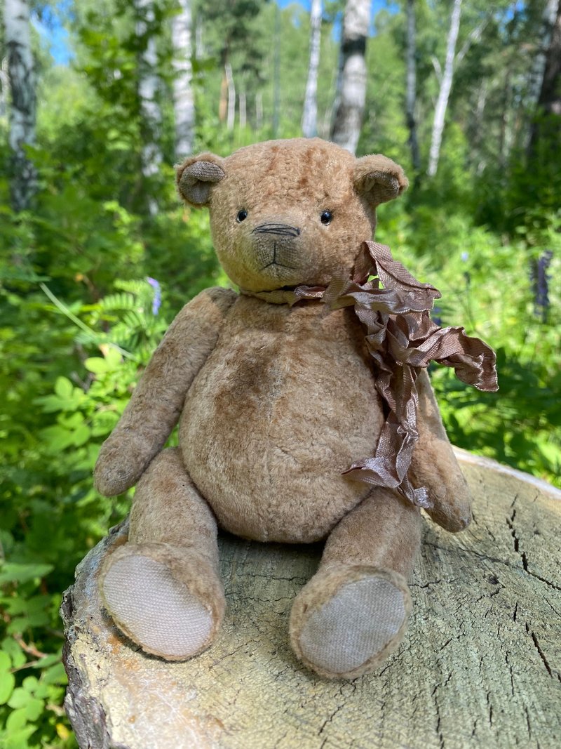 Plush bear, OOAK, teddy bear - 玩偶/公仔 - 其他材质 咖啡色