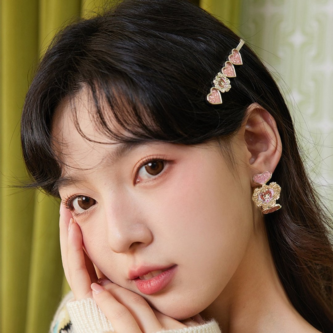 昭和美少女 复古闪粉 髮卡 耳环 耳钉 耳夹 - 耳环/耳夹 - 其他材质 多色
